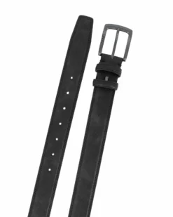 LANCETTI - Cintura nera da uomo in VERA PELLE