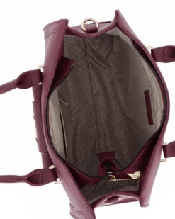 LAURA BIAGIOTTI - Borsa a due manici bordeaux con  tasca frontale con patta, tracolla removibile