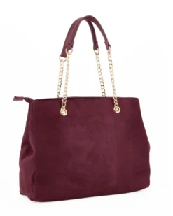 LAURA BIAGIOTTI - Borsa a due manici scamosciata bordeaux