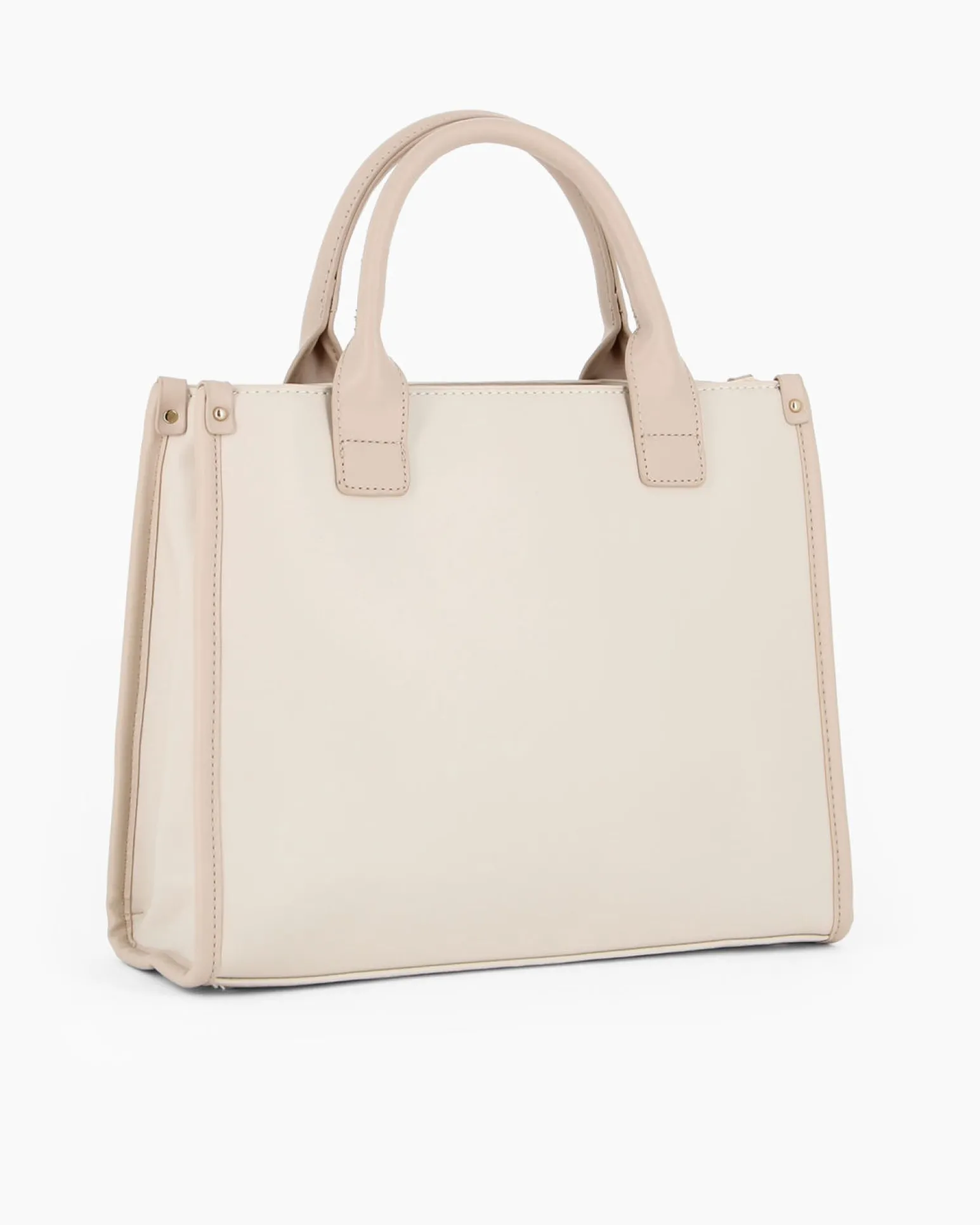 LAURA BIAGIOTTI - Borsa a mano naturale con dettaglio catenina sulla tasca frontale, tracolla removibile