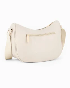 LAURA BIAGIOTTI - Borsa mezzaluna naturale con tasca frontale e posteriore