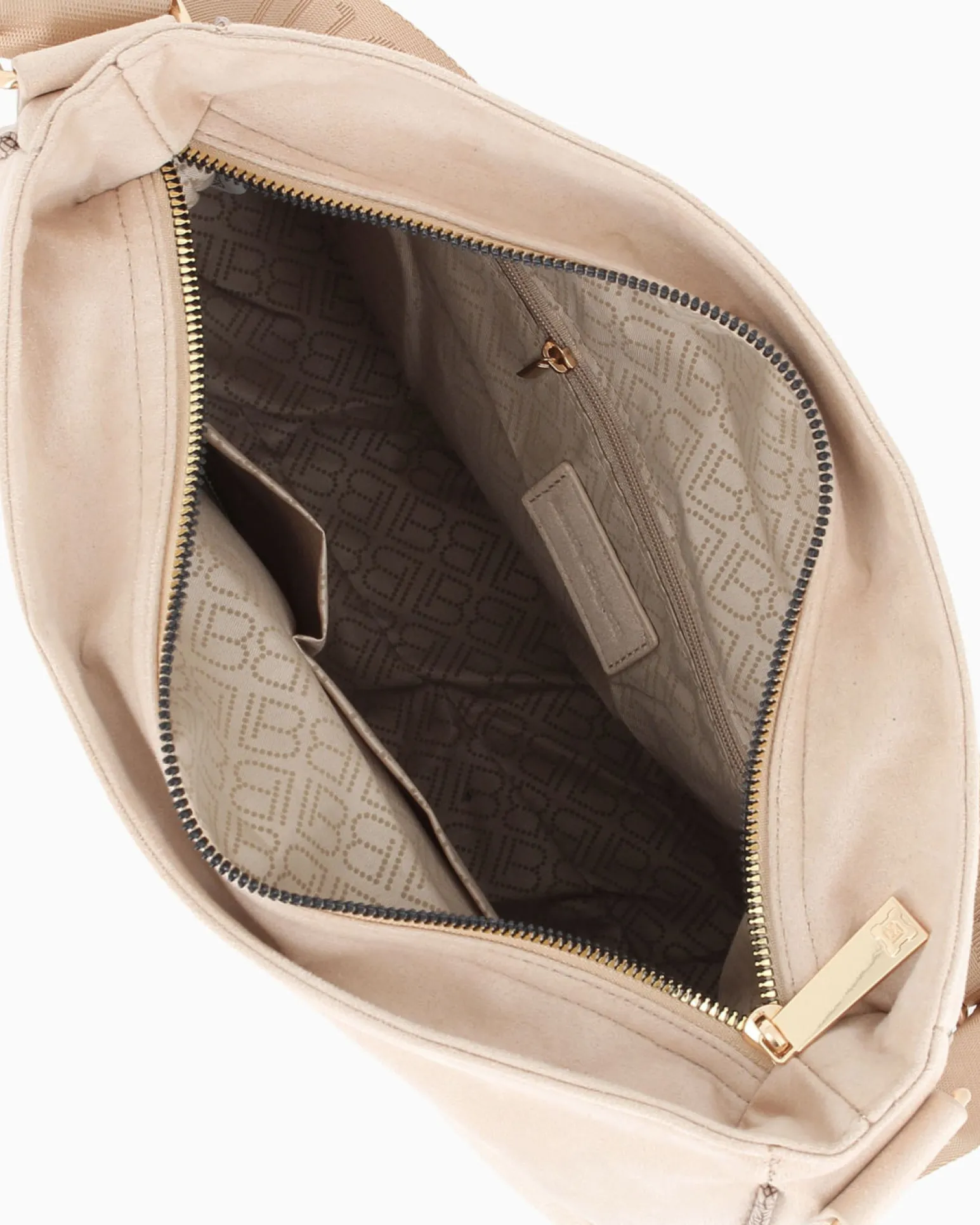 LAURA BIAGIOTTI - Borsa sacca naturale scamosciata con tasca frontale e posteriore