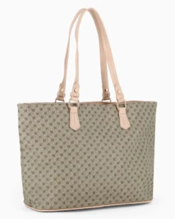 LAURA BIAGIOTTI - Borsa shopping beige loggata