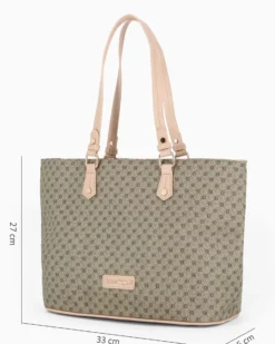 LAURA BIAGIOTTI - Borsa shopping beige loggata