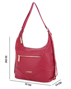 LAURA BIAGIOTTI - Borsa/Zaino rubino trapuntata con tasca frontale e posteriore