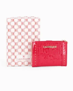 LAURA BIAGIOTTI - Portafoglio rosso in vernice con pattina
