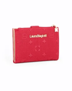 LAURA BIAGIOTTI - Portafoglio rosso loggato con pattina