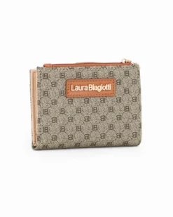 LAURA BIAGIOTTI - Portafoglio cuoio loggato con pattina
