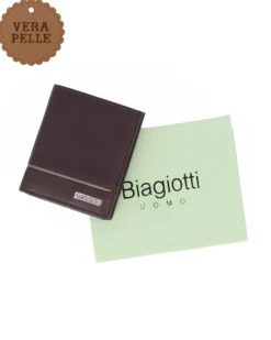 LAURA BIAGIOTTI - Portafoglio marrone da uomo in VERA PELLE