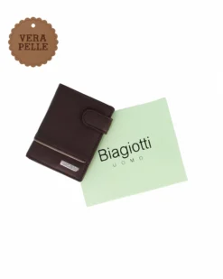 LAURA BIAGIOTTI - Portafoglio marrone da uomo in VERA PELLE