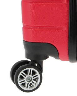 LAURA BIAGIOTTI - TROLLEY ROSSO IN ABS E 4 RUOTE DOPPIE CON STAMPA TARTARUGATA