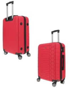LAURA BIAGIOTTI - TROLLEY ROSSO IN ABS E 4 RUOTE DOPPIE CON STAMPA TARTARUGATA