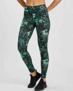 LEGGINGS FLOWER AOP TIGHTS GREEN