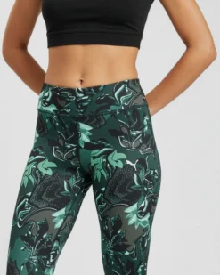 LEGGINGS FLOWER AOP TIGHTS GREEN