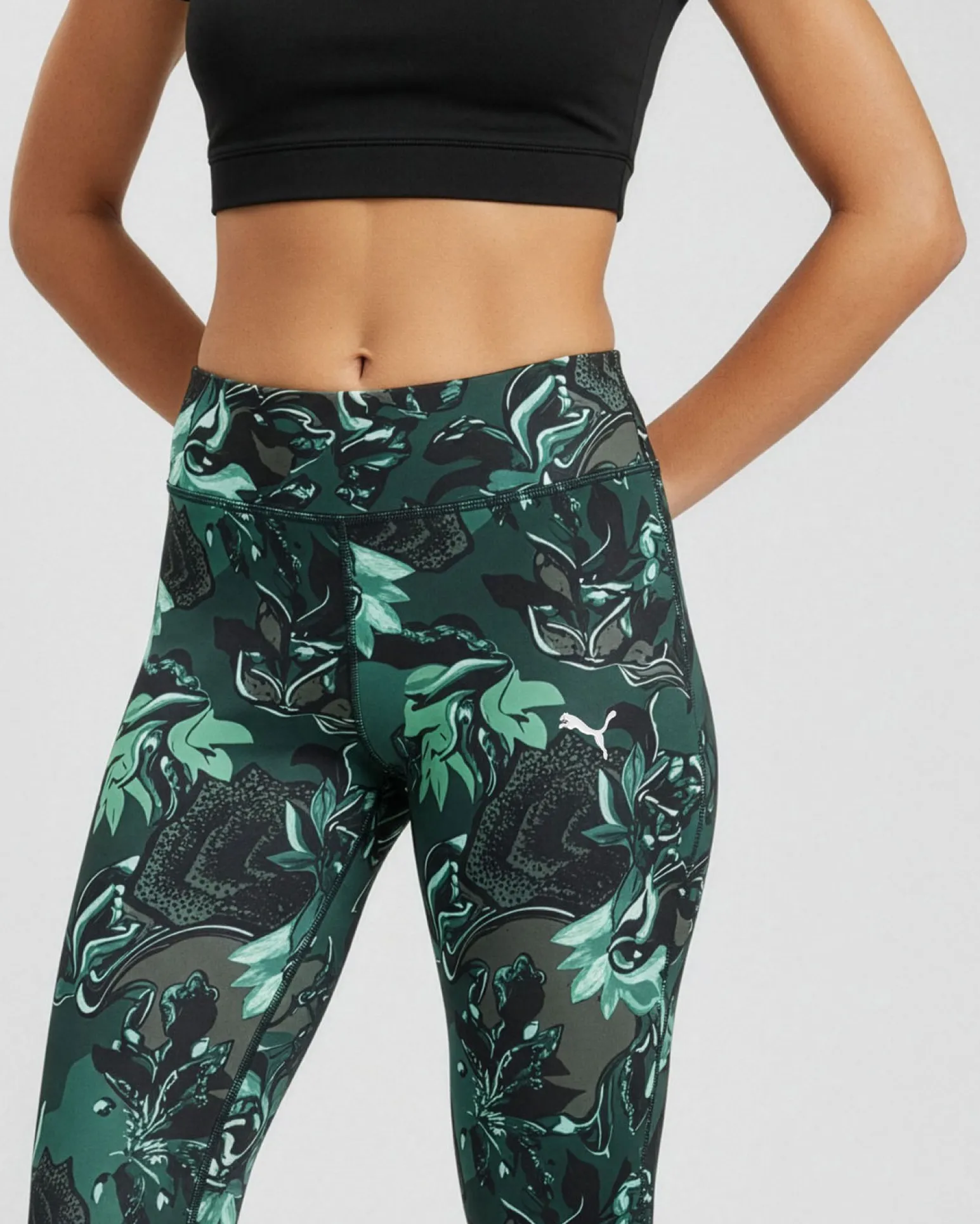 LEGGINGS FLOWER AOP TIGHTS GREEN