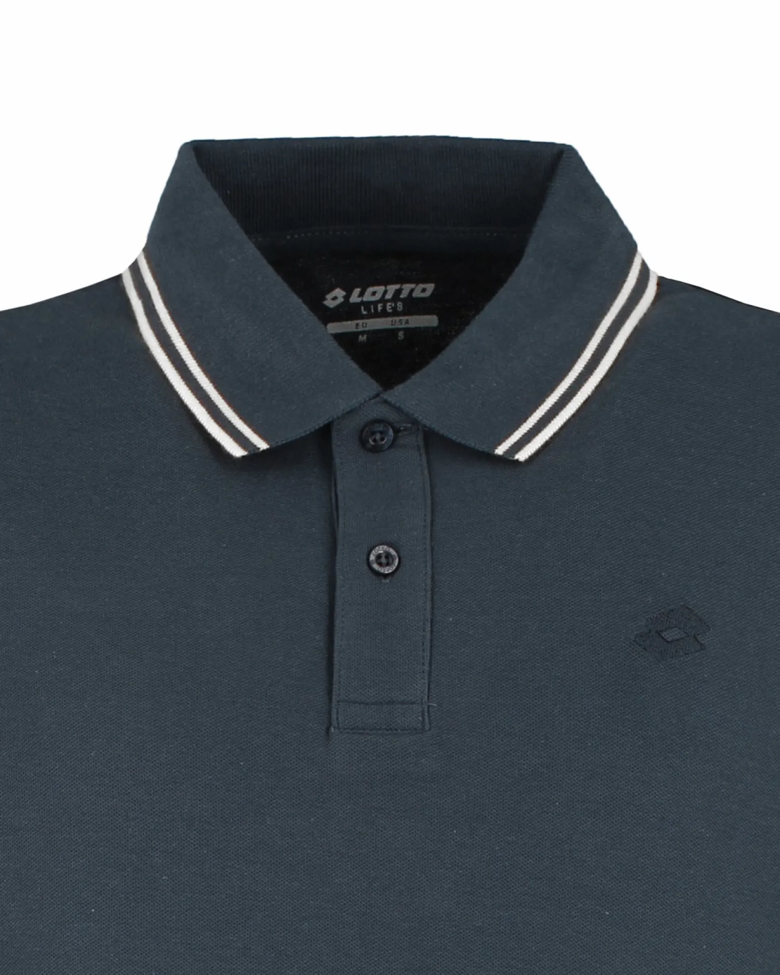 LOTTO - POLO MEZZA MANICA UOMO BLU CON RIGHINO BIANCO CLASSICA - 219238/BXM