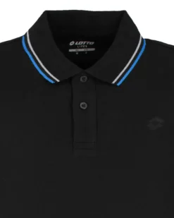 LOTTO - POLO MEZZA MANICA UOMO GRIGIA CON RIGHINO GRIGIO E BLU CLASSICA  - 219238/D7C