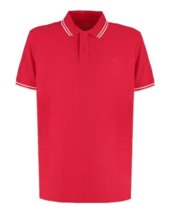 LOTTO - POLO MEZZA MANICA UOMO ROSSA CON RIGHINO BIANCO CLASSICA  - 219238/D6T