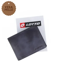 LOTTO - Portafoglio uomo blu in VERA PELLE