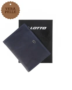 LOTTO - Portafoglio uomo blu in VERA PELLE