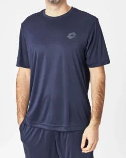 LOTTO - T SHIRT SPORTIVA MEZZA MANICA IN TESSUTO TRASPIRANTE BLU SCURO DA UOMO, 218935/1CI