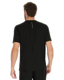 LOTTO - T SHIRT SPORTIVA MEZZA MANICA IN TESSUTO TRASPIRANTE NERA DA UOMO, 218935/1CL