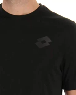 LOTTO - T SHIRT SPORTIVA MEZZA MANICA IN TESSUTO TRASPIRANTE  NERA DA UOMO, 218935/1CL