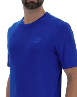 LOTTO - T SHIRT SPORTIVA MEZZA MANICA IN TESSUTO TRASPIRANTE  BLU ROYAL  DA UOMO, 218935/8CM