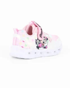 MINNIE - Sneakers bianca e rosa da bimba con luci e strappo, numerata 24/30