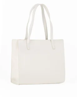 MISS GLOBO - Borsa due manici panna con dettaglio borchie