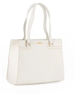 MISS GLOBO - Borsa due manici panna con dettaglio borchie