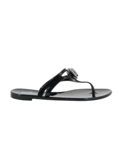 MISS GLOBO - Ciabatta infradito nera con diamante