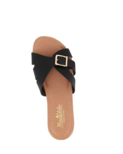 MISS GLOBO - Ciabatta nera con fibbia, MADE IN ITALY
