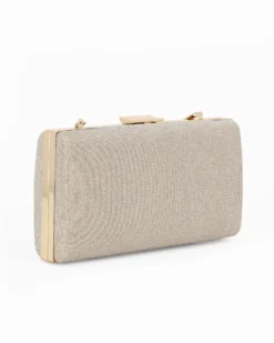 MISS GLOBO- CLUTCH IN LUREX ORO CON  APERTURA IN METALLO