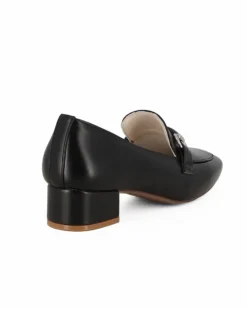 MISS GLOBO - Mocassino nero con tacco 4cm