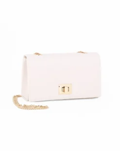 MISS GLOBO - Pochette con patta beige e chiusura a girello