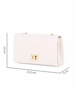 MISS GLOBO - Pochette con patta beige e chiusura a girello