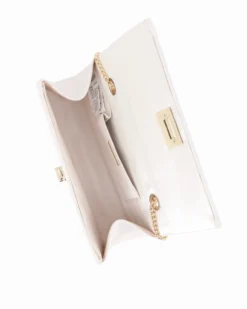 MISS GLOBO - Pochette con patta beige e chiusura a girello