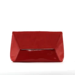 MISS GLOBO- Pochette multimateriale con bordo metallico su patta