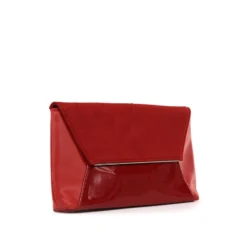 MISS GLOBO- Pochette multimateriale con bordo metallico su patta