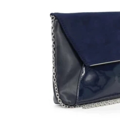 MISS GLOBO- Pochette multimateriale con bordo metallico su patta