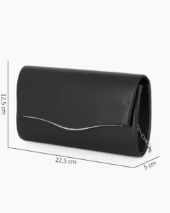 MISS GLOBO - Pochette nera con patta dettaglio argemto