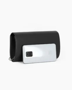 MISS GLOBO - Pochette nera con patta dettaglio argemto
