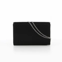 MISS GLOBO - Pochette nera glitterata con strass sulla patta