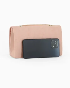 MISS GLOBO - Pochette nude scamosciata con patta e chiusura a girello