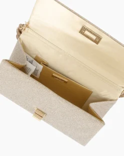 MISS GLOBO - Pochette oro in lurex con manico in strass