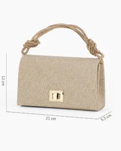 MISS GLOBO - Pochette oro in lurex con manico in strass