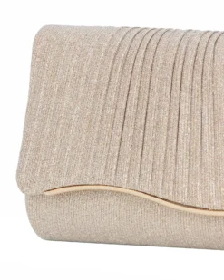 MISS GLOBO - Pochette oro in lurex con patta effetto onde