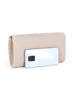 MISS GLOBO - Pochette rosegold in lurex con patta effetto onde e taglio diagonale