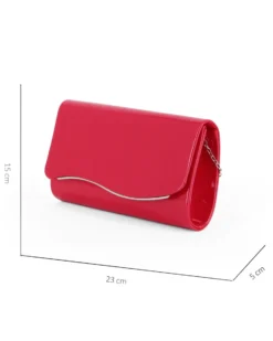 MISS GLOBO - Pochette rossa effetto vernice con patta e dettaglio argento